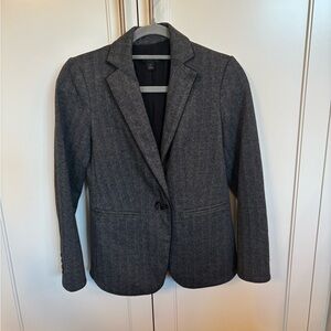 Ann Taylor Herringbone Blazer in Black and White
